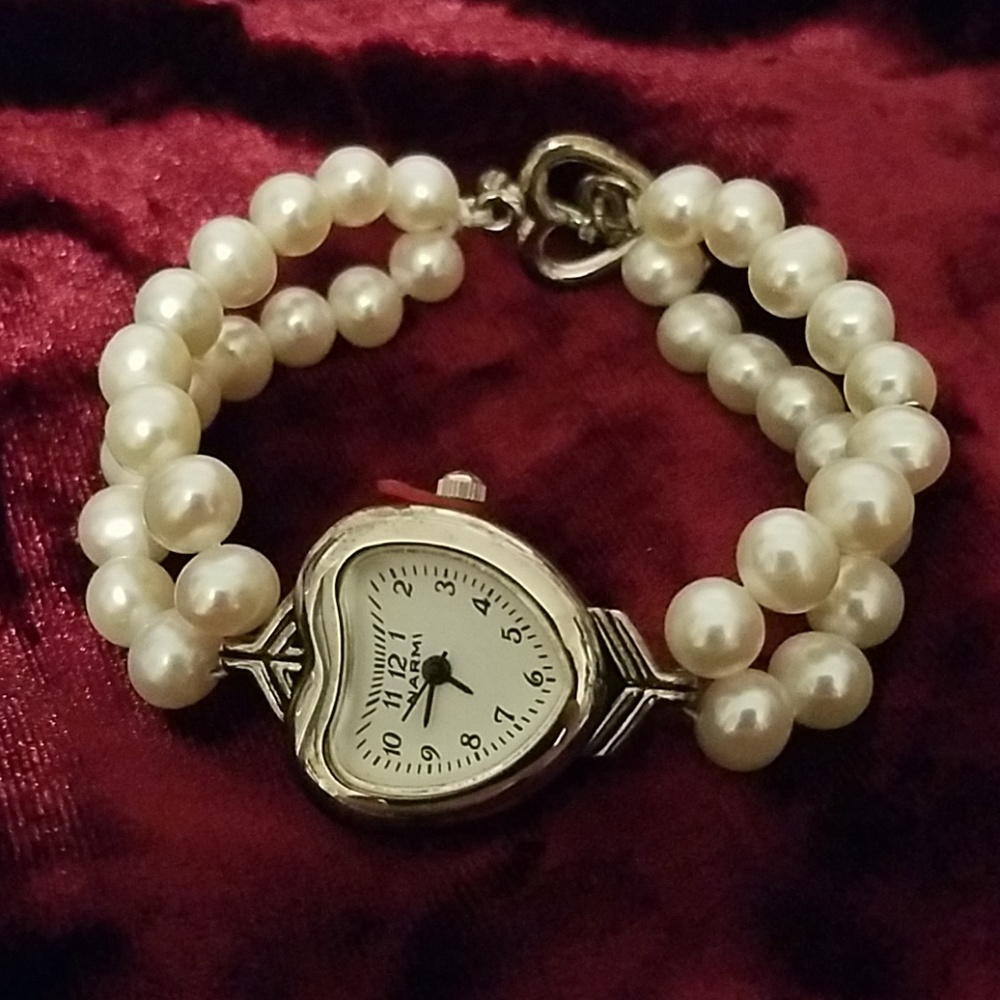 Authentic Pearl Watch, 925 Silver